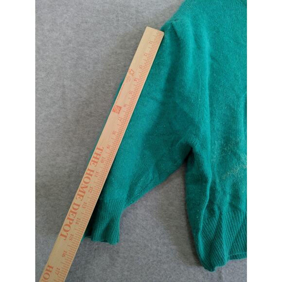 Esprit Sweater Women Medium Teal Green Crew Neck Wool Blended Pullover Vintage - Picture 2 of 9